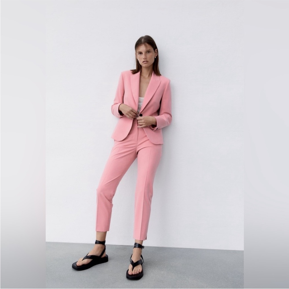 Zara Pink Pantsuit Modern Tailored Design